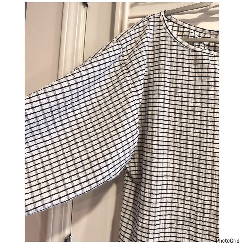 Max Studio Top Black White Plaid Xlarge - Picture 3 of 4